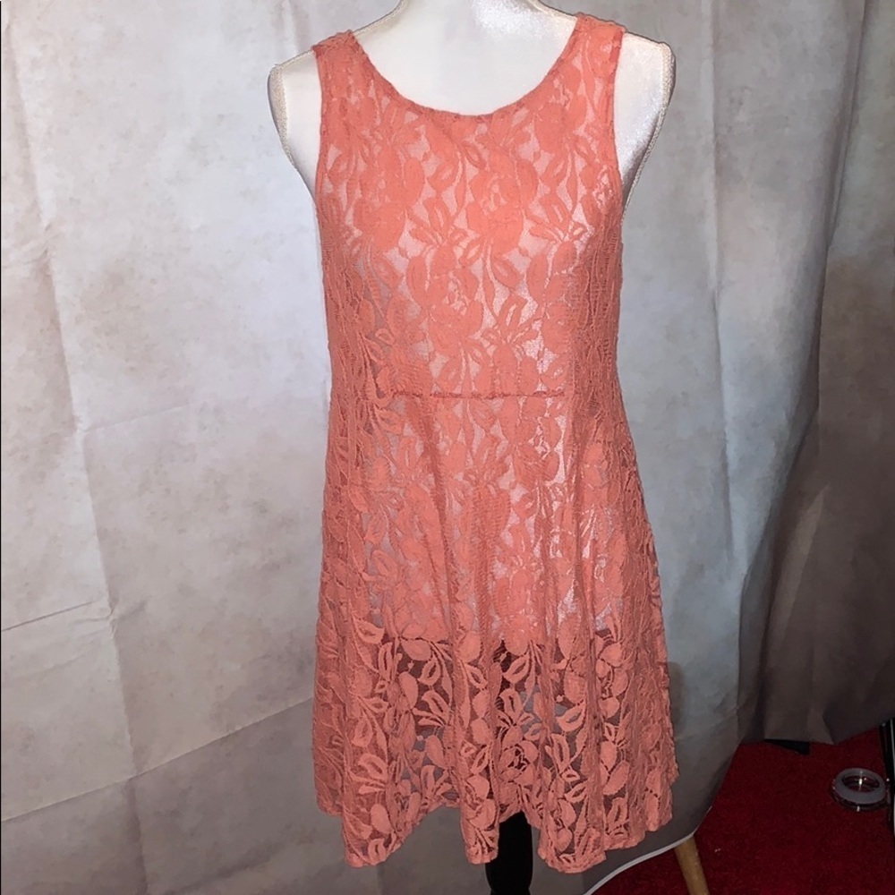 Free People Peach Lace Dress/Swimsuit Cover